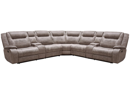 Parker Living Blake - Desert Taupe 7 Piece Modular Reclining Sectional and Entertainment Console