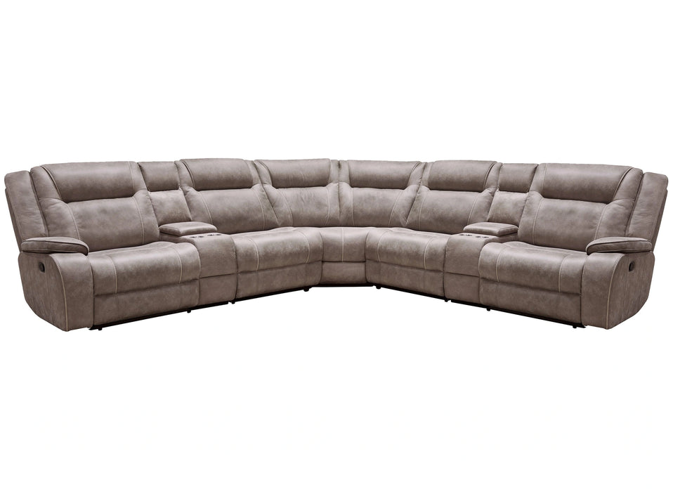 Parker Living Blake - Desert Taupe 7 Piece Modular Reclining Sectional and Entertainment Console