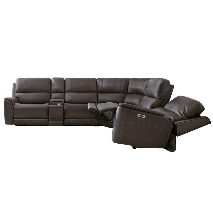 Parker Living Easton - Steamboat Brown 6 Piece Zero Gravity Power Reclining Sectional with Power Adjustable Headrests