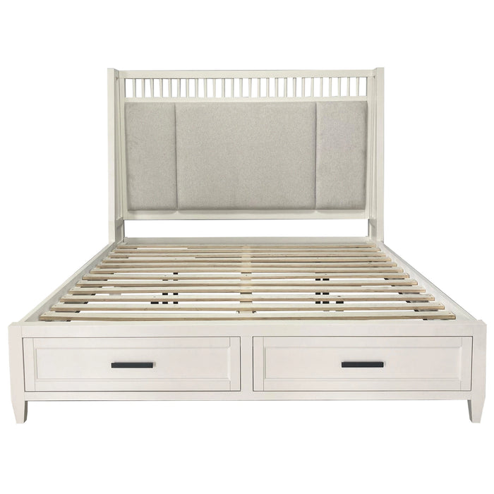 Parker House Americana Modern Bedroom Queen Shelter Bed 2 Nightstands and Dresser with Mirror