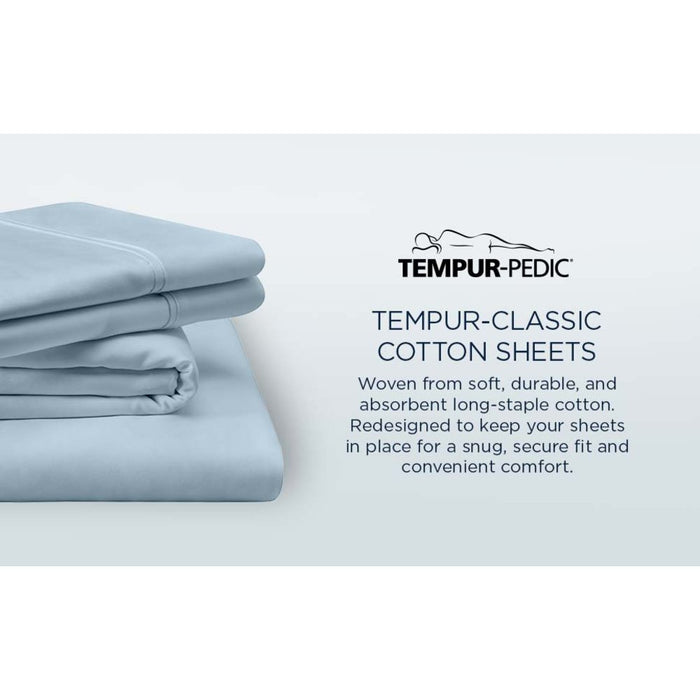 TEMPUR Classic Cotton Sheet Set Sleepy Silver Mist