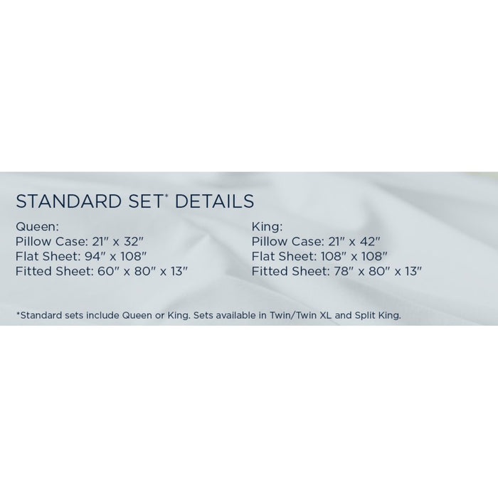 TEMPUR Luxe Egyptian Cotton Sheet Set Sleepy Blue