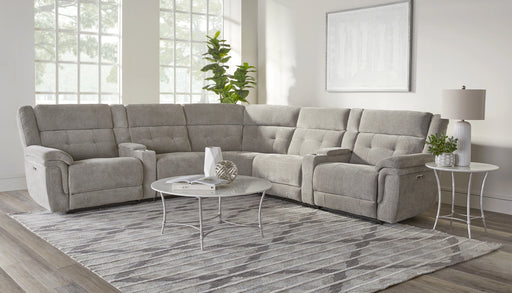 Parker Living Richland - Bristol Grey 7 Piece Modular Power Reclining Sectional with Power Adjustable Headrests