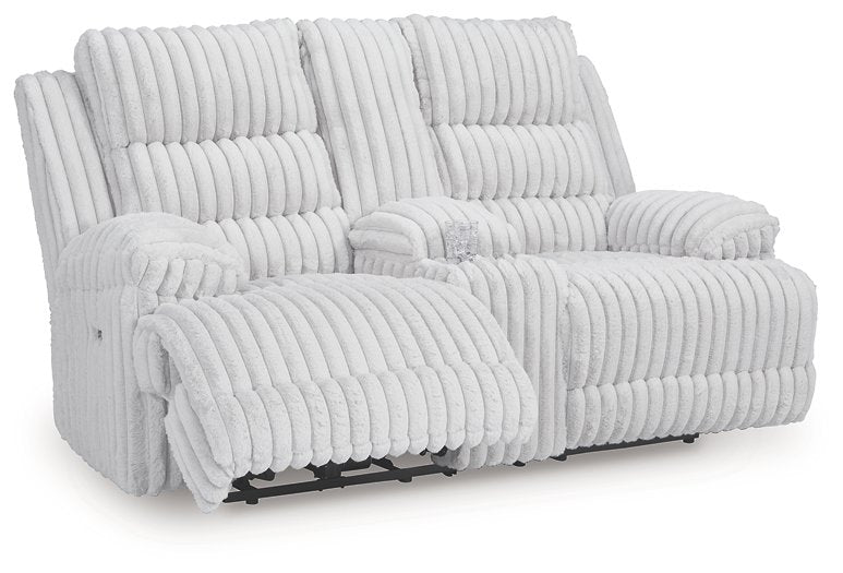 Rhines Falls Power Reclining Loveseat with Console - All Brands Furniture (NJ)