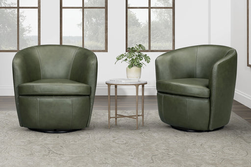 Parker Living Barolo 100% Italian Leather Swivel Club Chair Two Pack