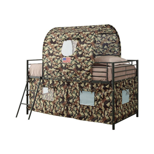 Camouflage Tent Loft Bed with Ladder Army Green image