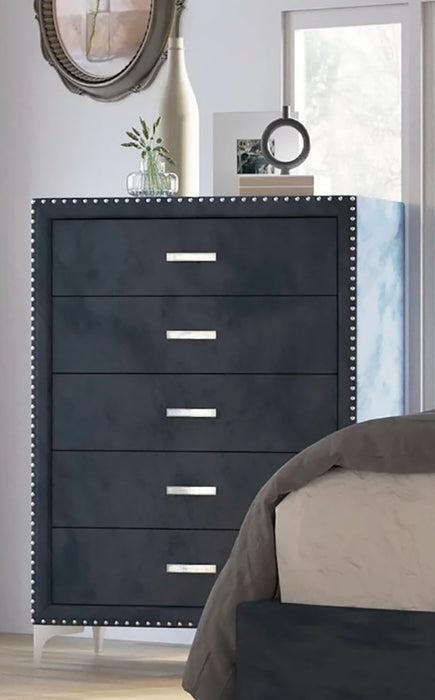 Crown Mark Furniture Lucinda 5 Drawer Chest in Gray - All Brands Furniture (NJ)