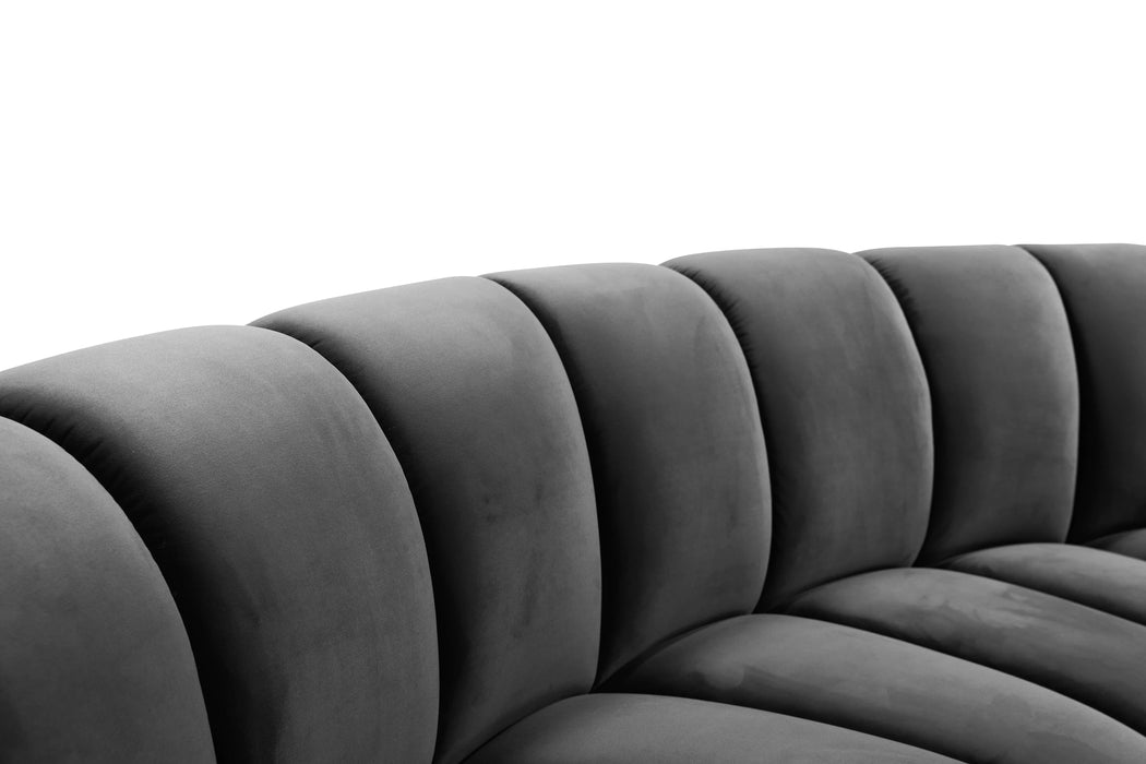 Infinity Grey Velvet 9pc. Modular Sectional