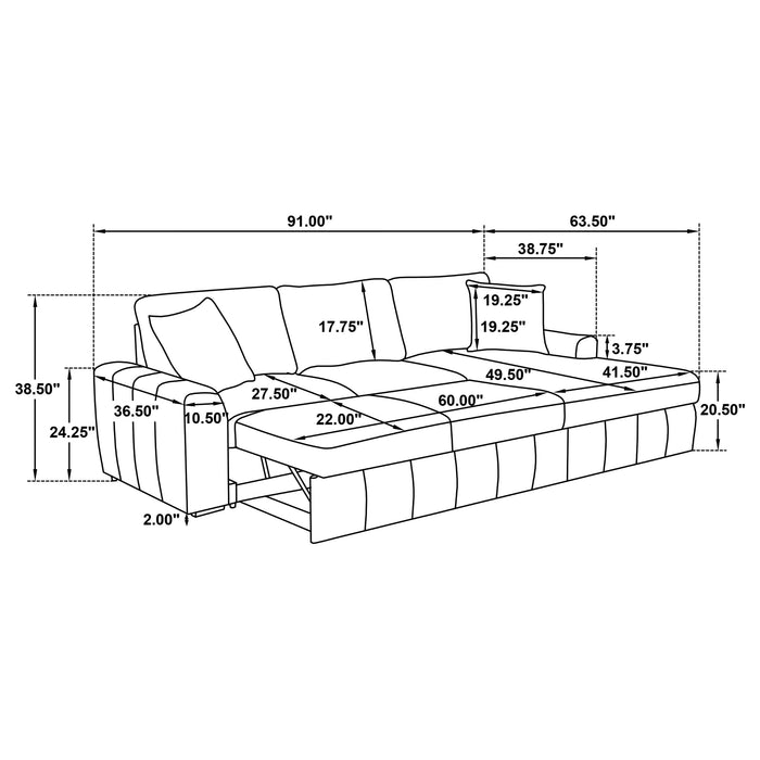 Pastrana Pull-Out Sleeper Sectional Sofa - All Brands Furniture (NJ)