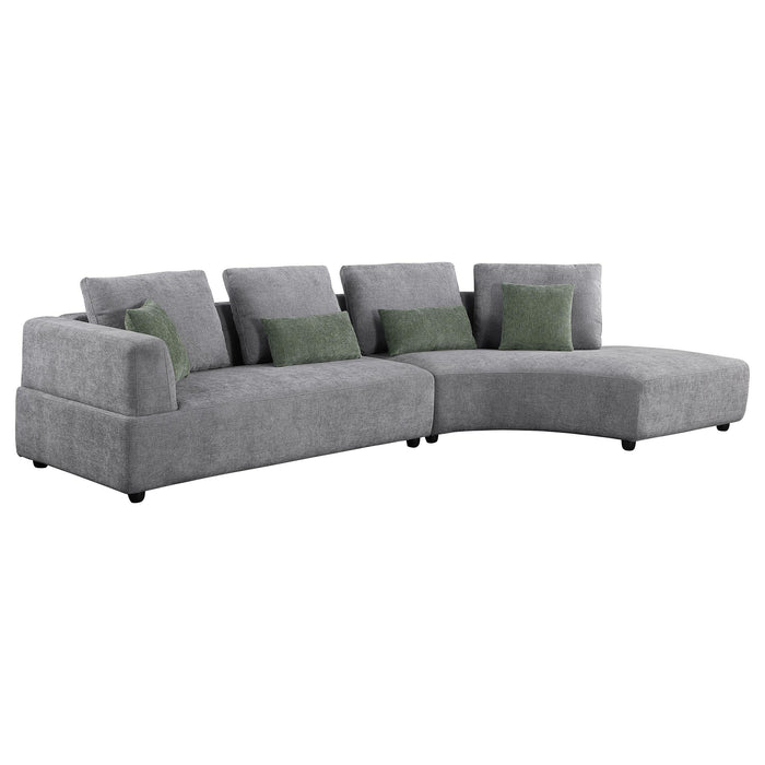 Toscano 134-inch Upholstered Sectional Sofa Grey - All Brands Furniture (NJ)
