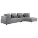 Toscano 134-inch Upholstered Sectional Sofa Grey - All Brands Furniture (NJ)