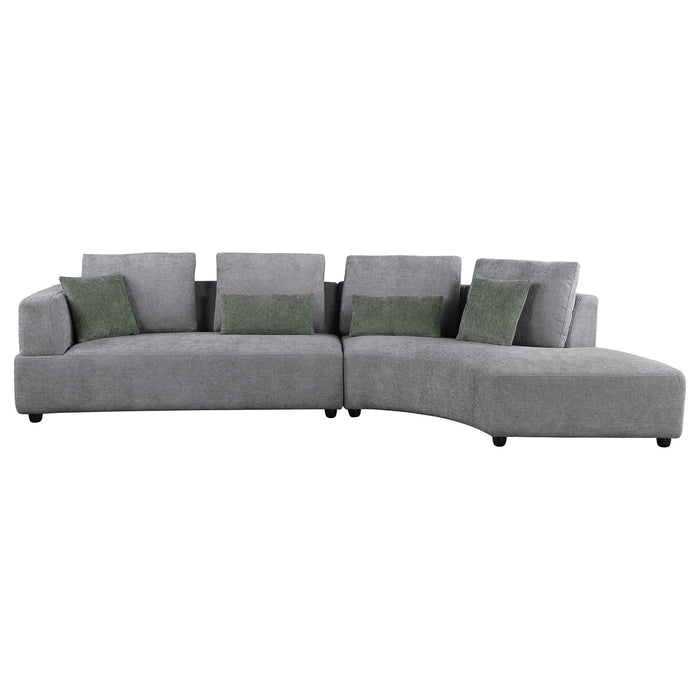Toscano 134-inch Upholstered Sectional Sofa Grey - All Brands Furniture (NJ)