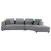 Toscano 134-inch Upholstered Sectional Sofa Grey - All Brands Furniture (NJ)