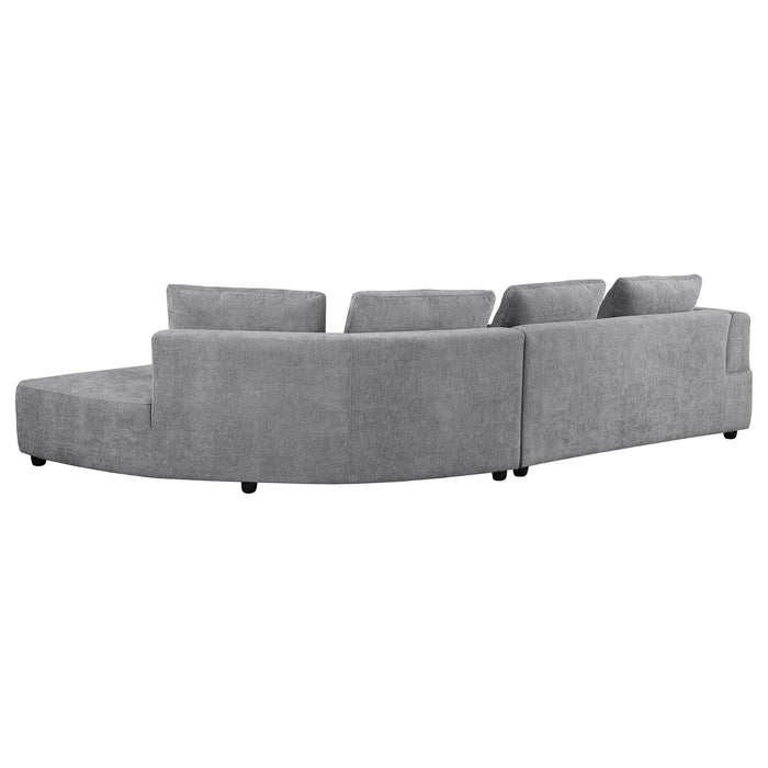 Toscano 134-inch Upholstered Sectional Sofa Grey - All Brands Furniture (NJ)