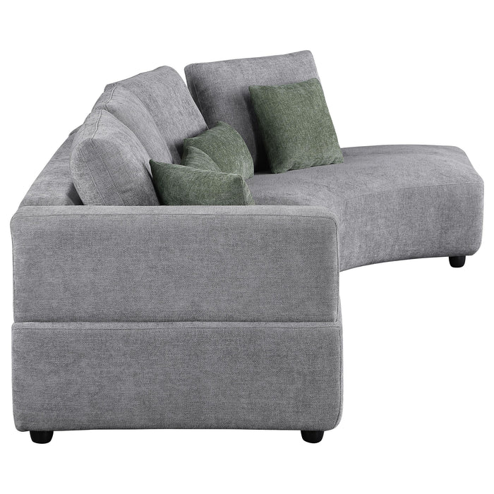 Toscano 134-inch Upholstered Sectional Sofa Grey - All Brands Furniture (NJ)