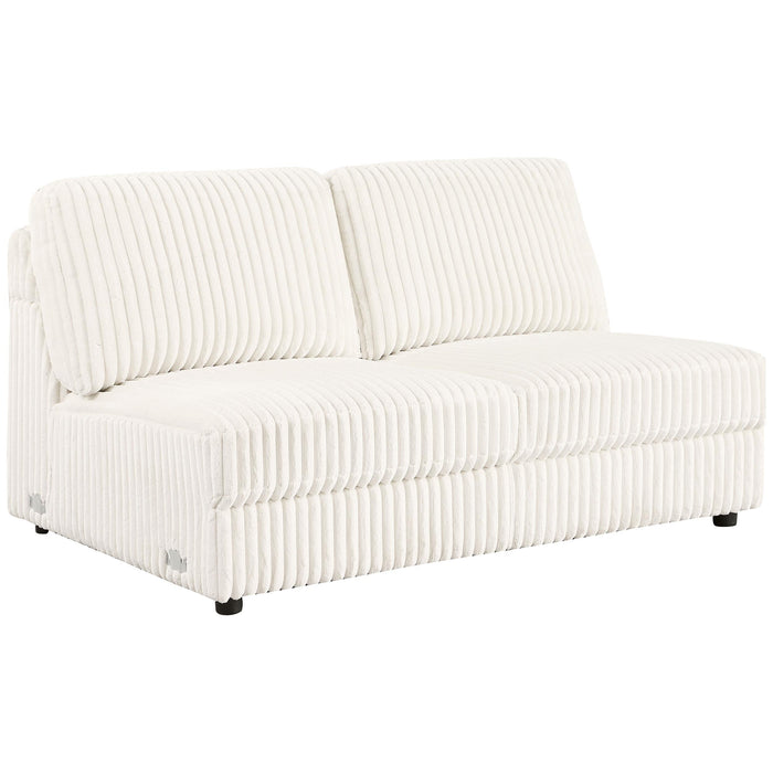 Emberson Upholstered Armless Loveseat Ivory - All Brands Furniture (NJ)