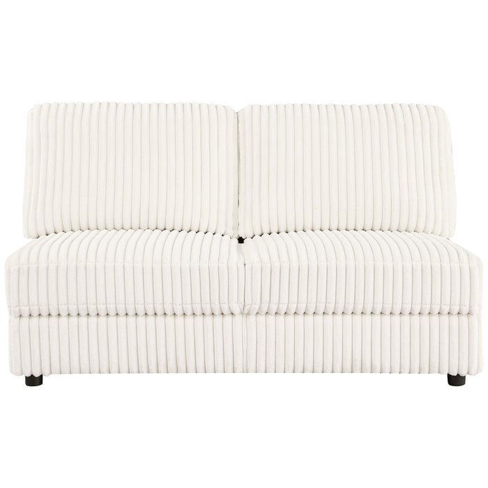 Emberson Upholstered Armless Loveseat Ivory - All Brands Furniture (NJ)