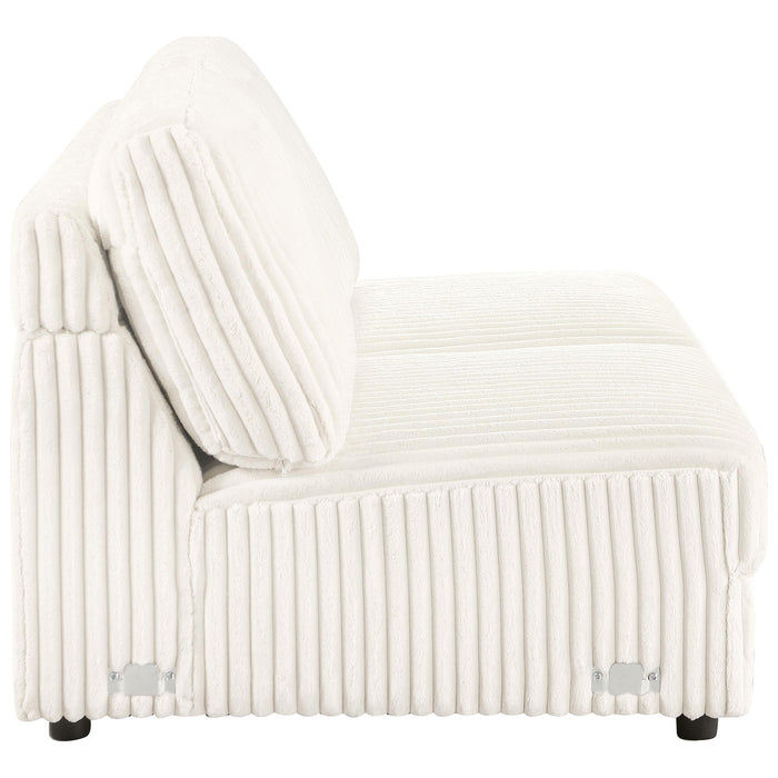 Emberson Upholstered Armless Loveseat Ivory - All Brands Furniture (NJ)