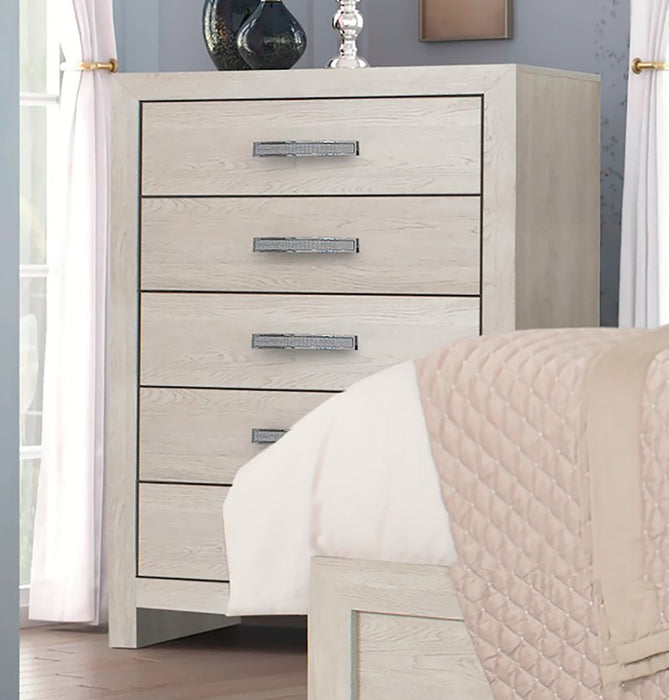 Crown Mark Furniture Jaylen 5 Drawer Chest in Gray - All Brands Furniture (NJ)
