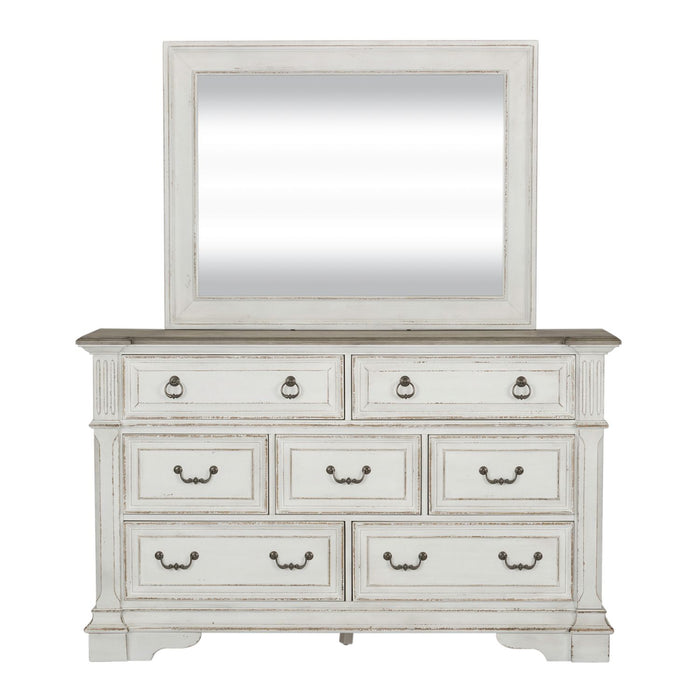 Abbey Park King California Panel Bed, Dresser & Mirror image