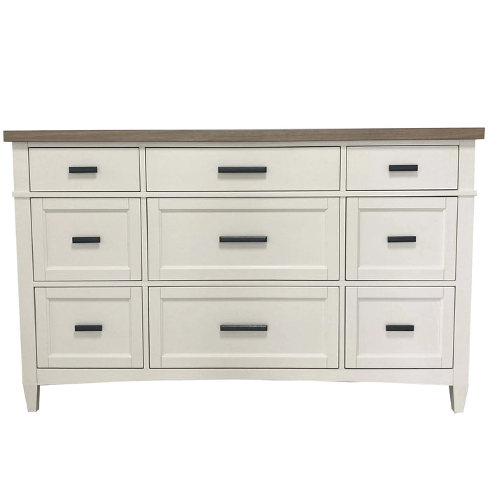 Parker House Americana Modern Bedroom King Platform Bed 2 Nightstands and Dresser with Mirror