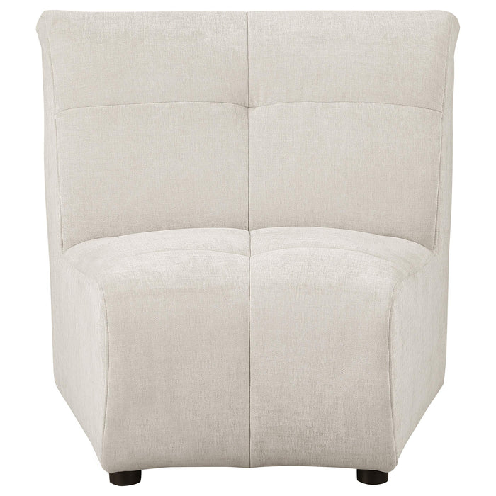 Charlotte Upholstered Curved Armless Chair Ivory - All Brands Furniture (NJ)