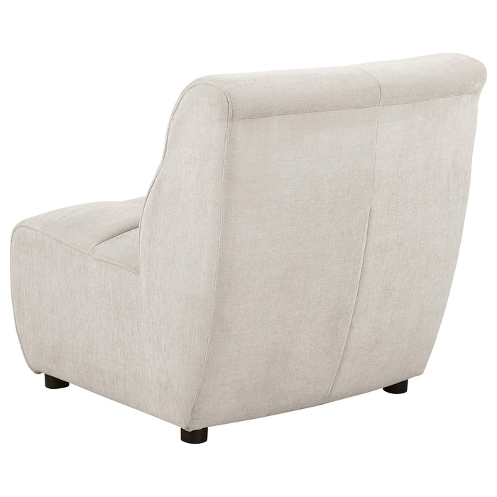 Charlotte Upholstered Curved Armless Chair Ivory - All Brands Furniture (NJ)