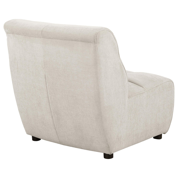 Charlotte Upholstered Curved Armless Chair Ivory - All Brands Furniture (NJ)