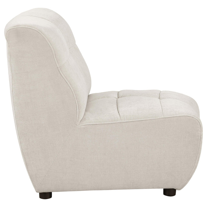 Charlotte Upholstered Curved Armless Chair Ivory - All Brands Furniture (NJ)
