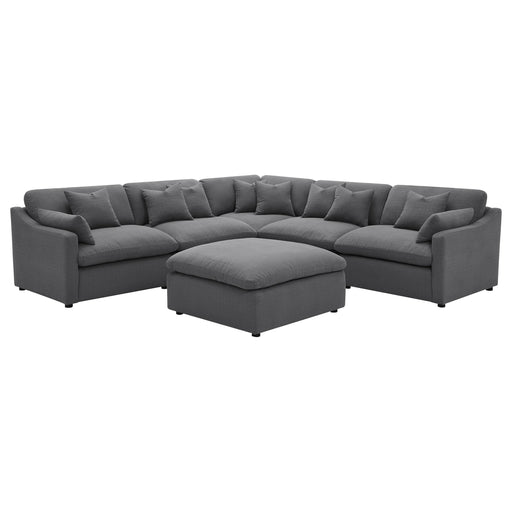 Hobson 6-piece Upholstered Modular Sectional Sofa Charcoal - All Brands Furniture (NJ)