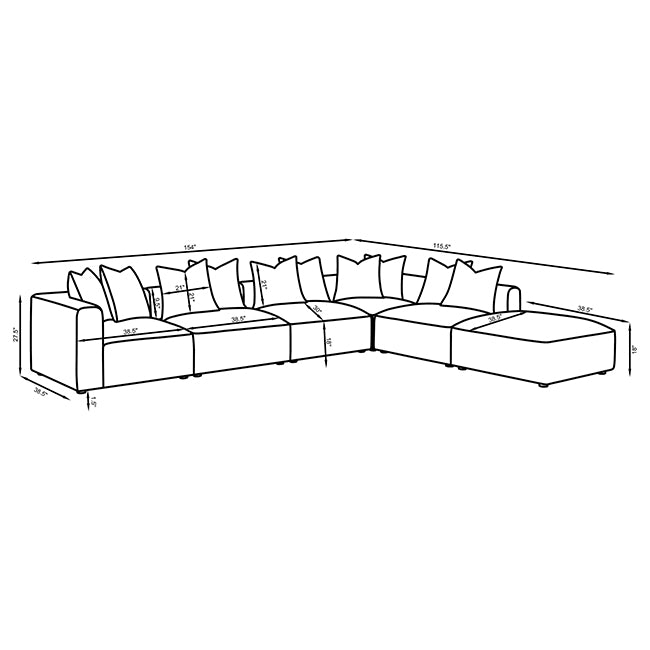 Jennifer Modular Sectional Grey - All Brands Furniture (NJ)