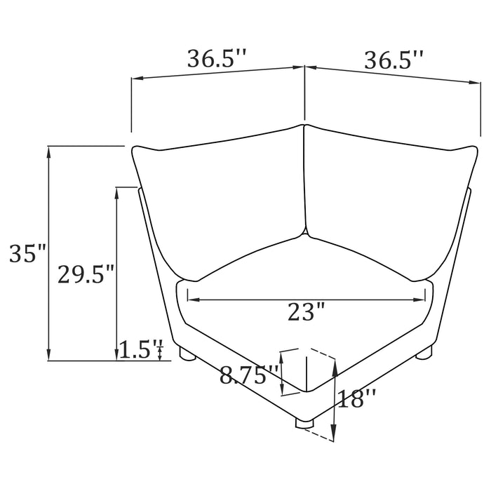 Sasha Upholstered Corner Chair Barely Black - All Brands Furniture (NJ)