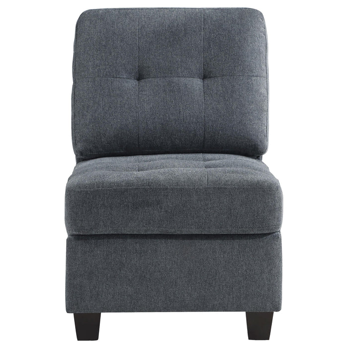 Georgina Upholstered Armless Chair Steel - All Brands Furniture (NJ)