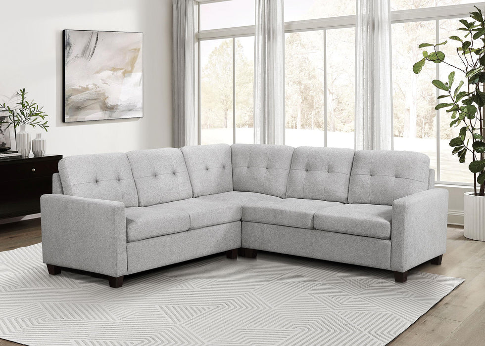 Georgina 3-piece Upholstered Sectional Sofa Steel Beige - All Brands Furniture (NJ)
