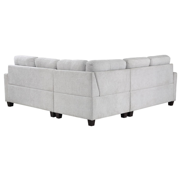 Georgina 3-piece Upholstered Sectional Sofa Steel Beige - All Brands Furniture (NJ)