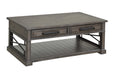 Parker House Sundance - Smokey Grey Cocktail Table with 2 End Tables and Console Table with 3 Stools
