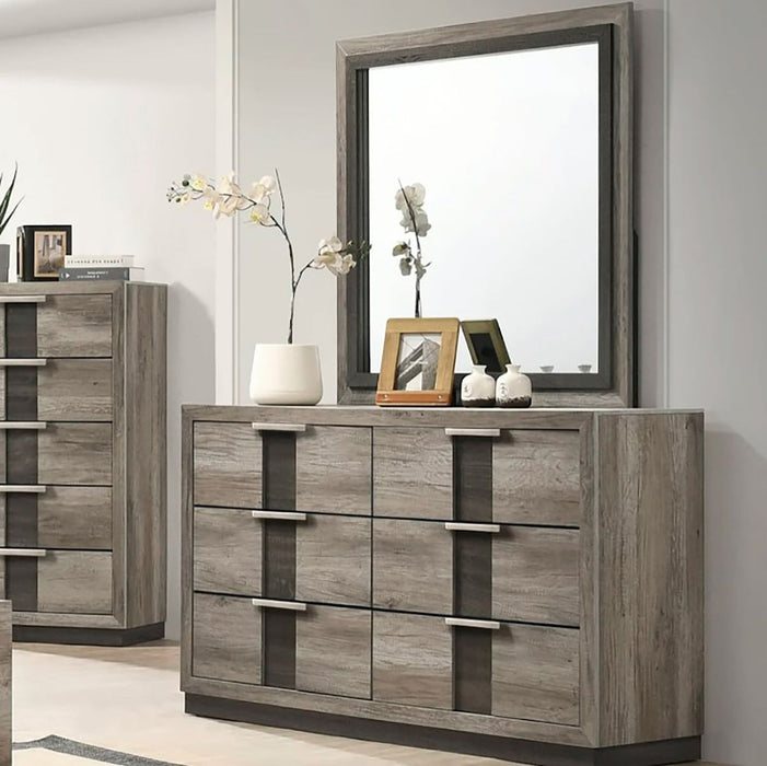 Crown Mark Furniture Rangley Dresser Mirror in Brown - All Brands Furniture (NJ)