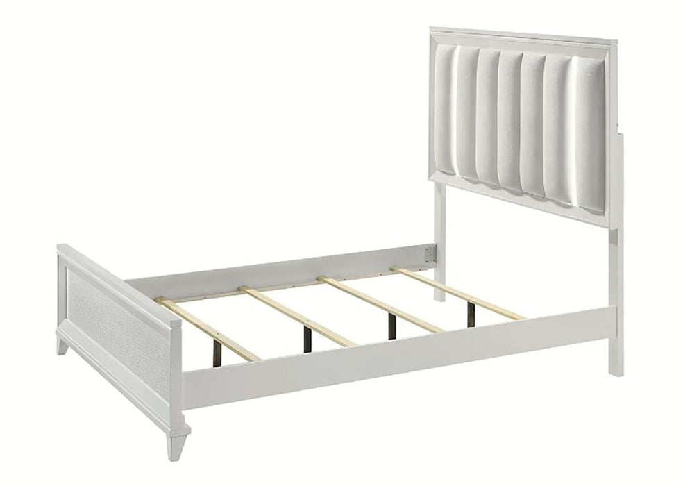 Crown Mark Furniture Cressida Queen Upholstered Panel Bed in White B7300-Q - All Brands Furniture (NJ)