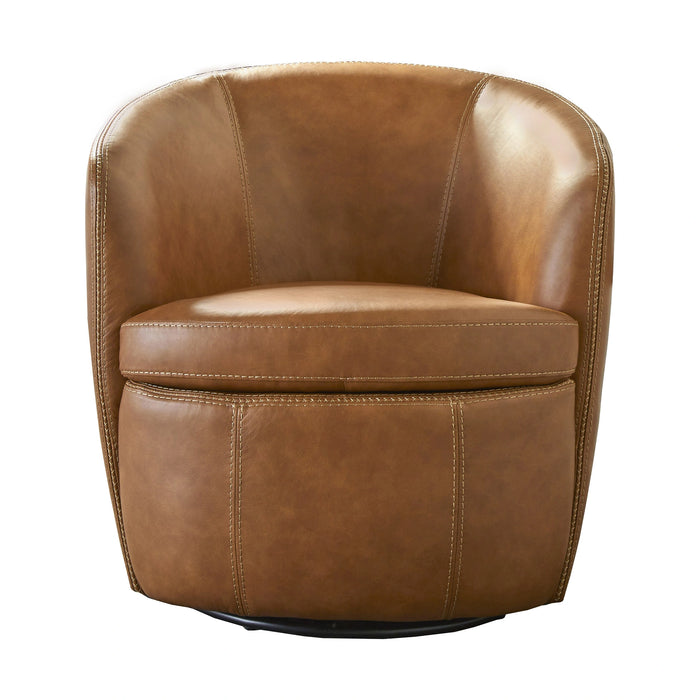 Parker Living Barolo 100% Italian Leather Swivel Club Chair