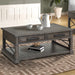 Parker House Sundance - Smokey Grey Cocktail Table with 2 End Tables and Console Table with 3 Stools
