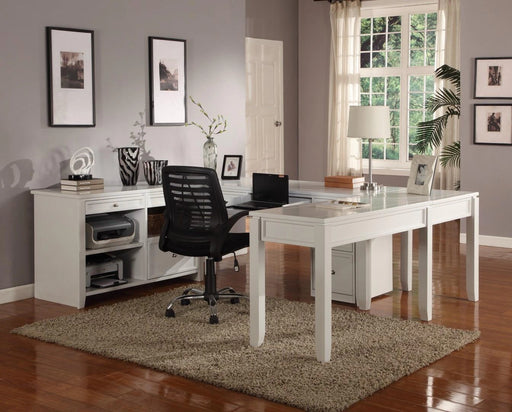 Parker House Boca 6-Piece U-Shaped Modular Credenza Office in Cottage White