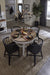 Parker House Americana Modern Dining 48-66 inch Round Dining Table and 4 Black Barrel Chairs