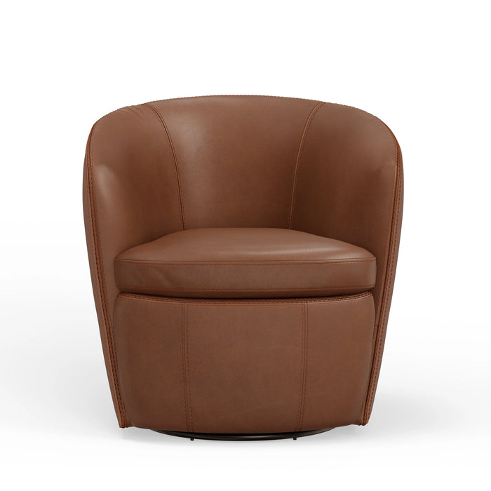 Parker Living Barolo 100% Italian Leather Swivel Club Chair