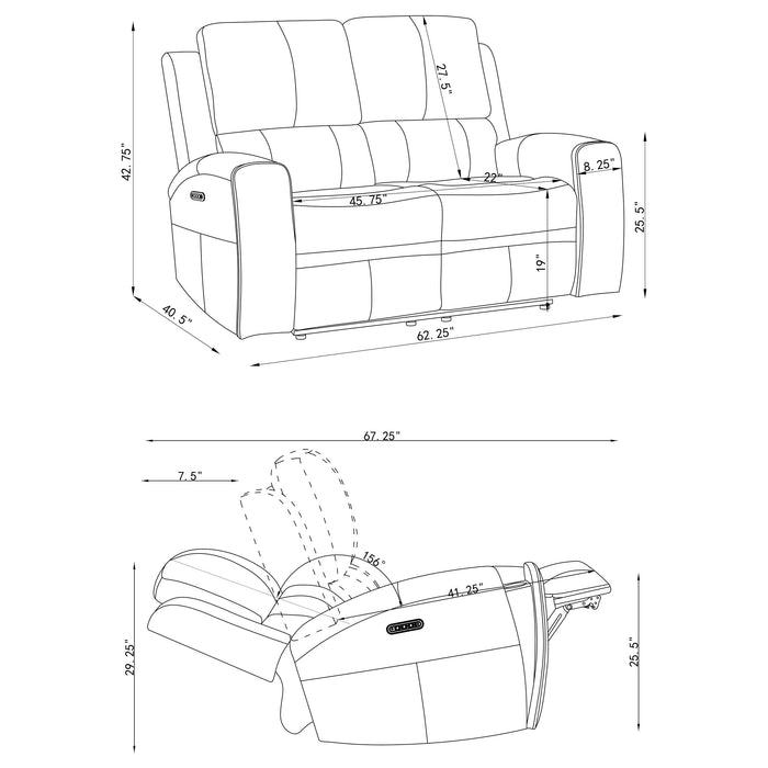 Brickston Triple Power Reclining Loveseat - All Brands Furniture (NJ)