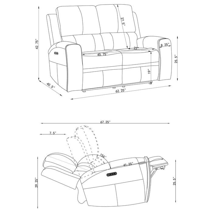 Brickston Triple Power Reclining Loveseat - All Brands Furniture (NJ)