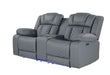 U7069 Grey 10 Pwr Con Rec Loveseat with LED and Immersive Sound