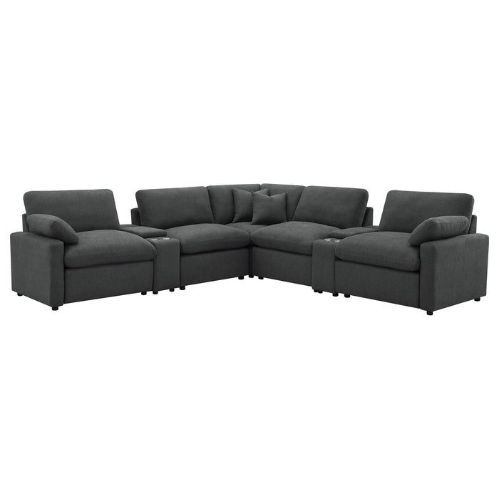 Collins Black & White Reclining Sectional - All Brands Furniture (NJ)