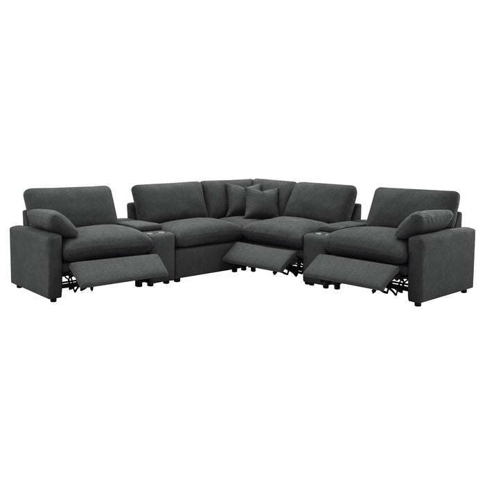 Collins Black & White Reclining Sectional - All Brands Furniture (NJ)