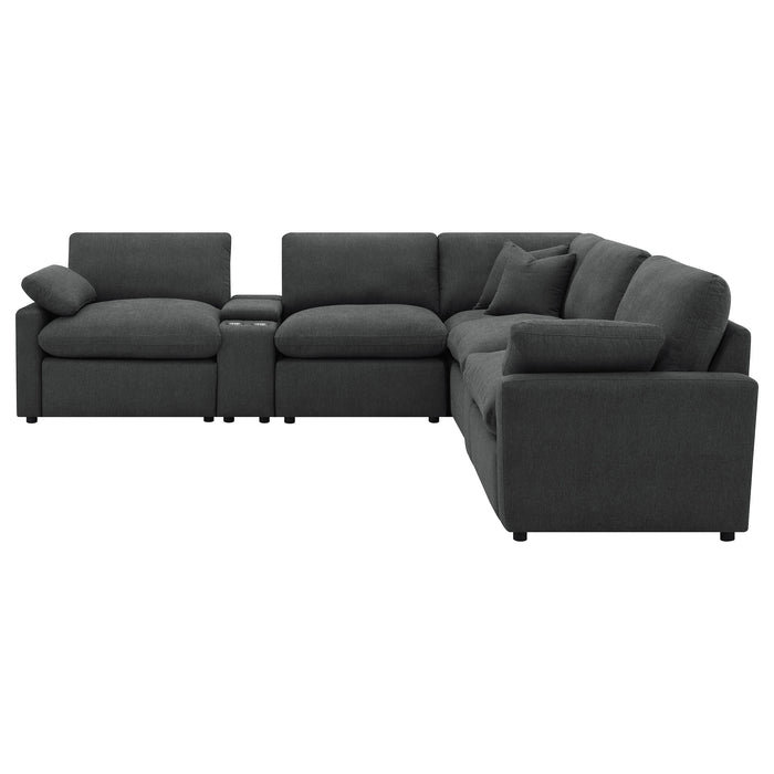Collins Black & White Reclining Sectional - All Brands Furniture (NJ)
