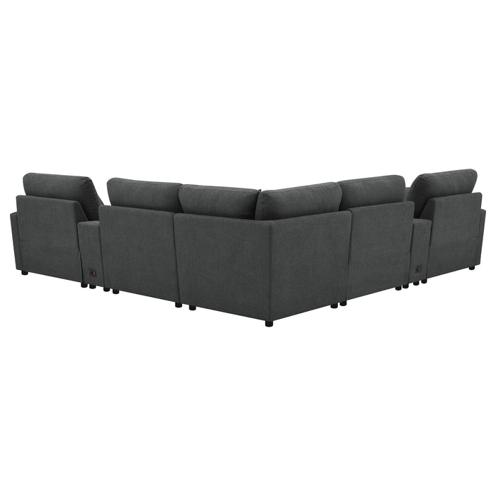 Collins Black & White Reclining Sectional - All Brands Furniture (NJ)